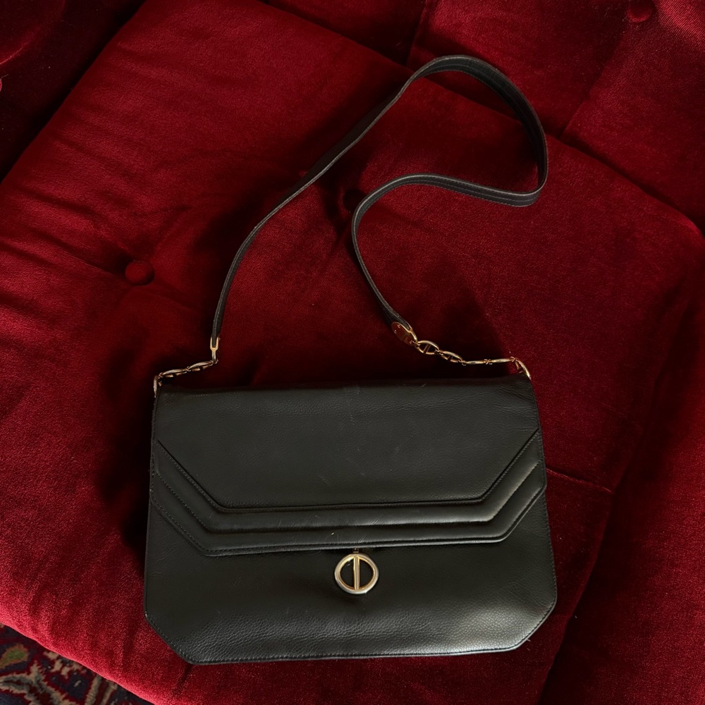CHRISTIAN DIOR BLACK LEATHER CROSSBODY BAG - Picture 2 of 9
